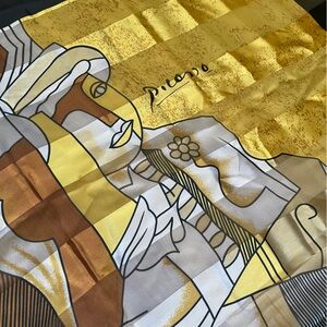 Yellow and Brown Picasso Scarf